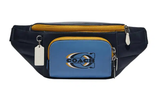 Coach Belt 41 Quilted Logo Bag Blue