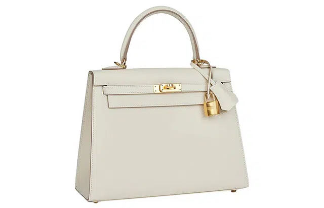 HERMES Kelly 25 Epsom 10 Craie