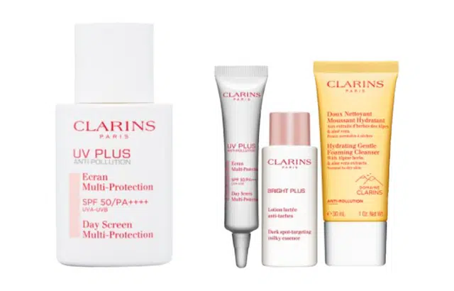 娇韵诗 防晒乳润粉色套装 不油腻