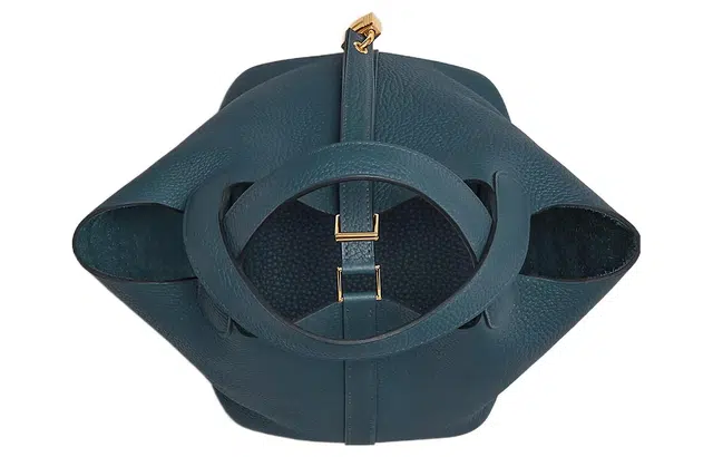 HERMES Picotin Lock 18 Clemence 7P Bleu De Prusse