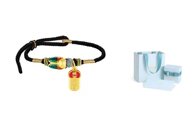 银千惠 逢考必过系列 一鸣惊人手 高级感小众设计玉花手饰手绳编织绳 春夏季绿色饰品