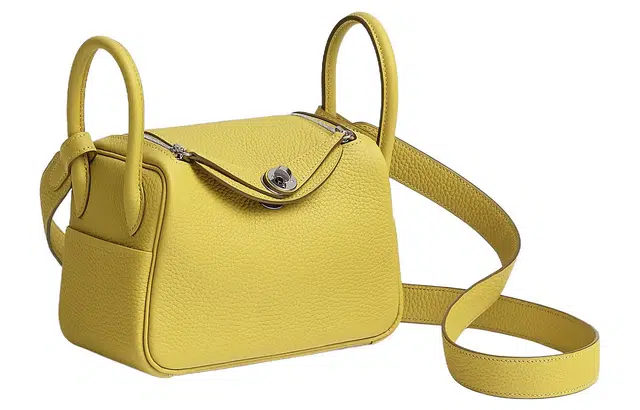 HERMES Lindy Mini 19 Clemence 0Y Limoncello