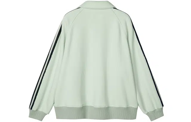 速写 侧边条纹翻领短款开襟卫衣 男女同款