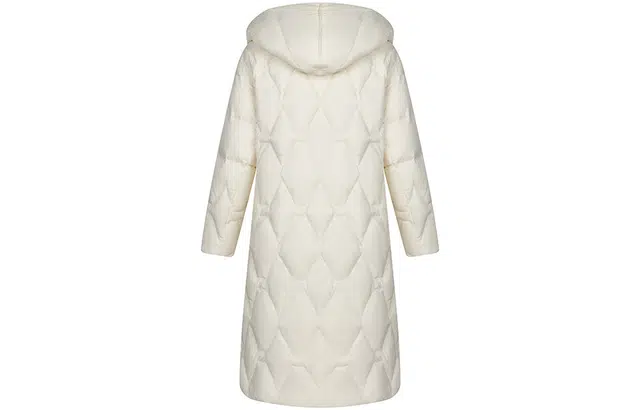 艾莱依 大连帽落肩纯色翻领宽松长款羽绒服 女款