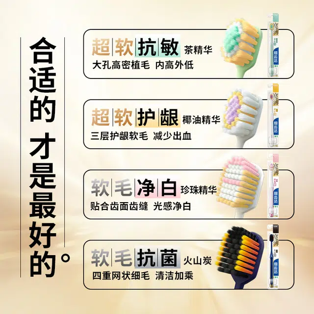 狮王 细齿洁宽薄功效型牙刷