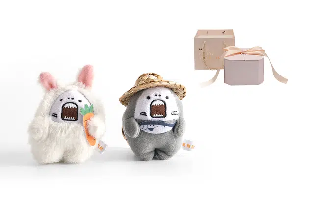 奢护匠心坊 暴躁鲨鱼兔子挂件包包毛绒公仔小挂饰玩偶汽车 毛绒 钥匙扣 男女同款情侣款 多色