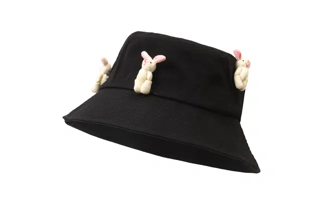 白卷 户外休闲春秋新款本命年可爱立体兔子 渔夫帽 男女同款情侣款