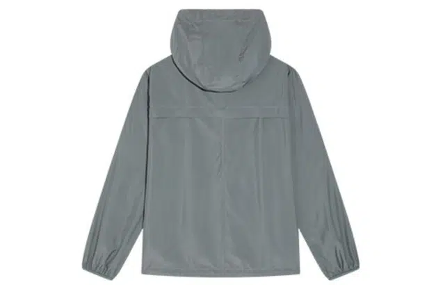 华人青年 纯色连帽薄款防晒服 男女同款 灰绿色