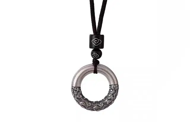 周百福珠宝 祥云平安扣项链 新中式祥云复古平安扣小众情侣项链送女朋友