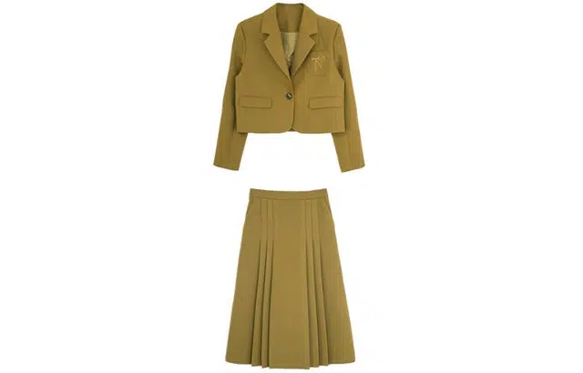 小镇姗姗 假两件学院风小西装套装 女款