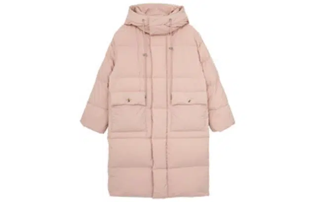 小镇姗姗 纯色绗缝长款羽绒服 女款