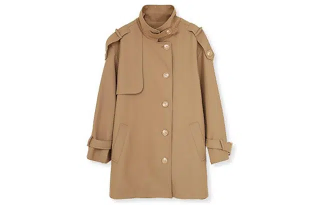 小镇姗姗 纯色翻领中长款风衣 女款 藜麦色