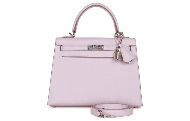 HERMES Kelly 25 Epsom 09 Mauve Pale