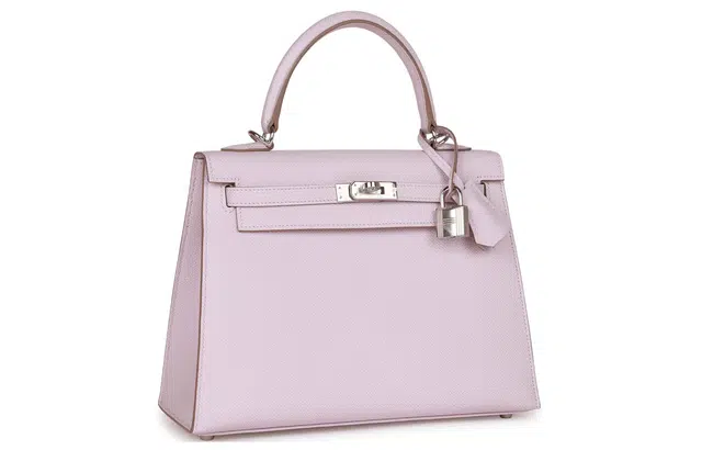 HERMES Kelly 25 Epsom 09 Mauve Pale