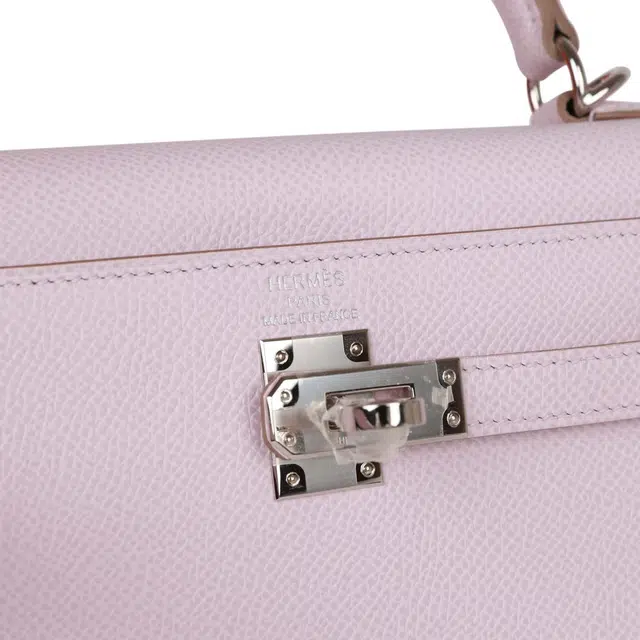 HERMES Kelly 25 Epsom 09 Mauve Pale