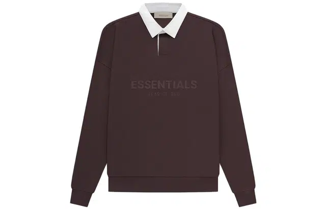 Fear of God Essentials SS23 Waffle Henley Rugby Plum LogoPolo