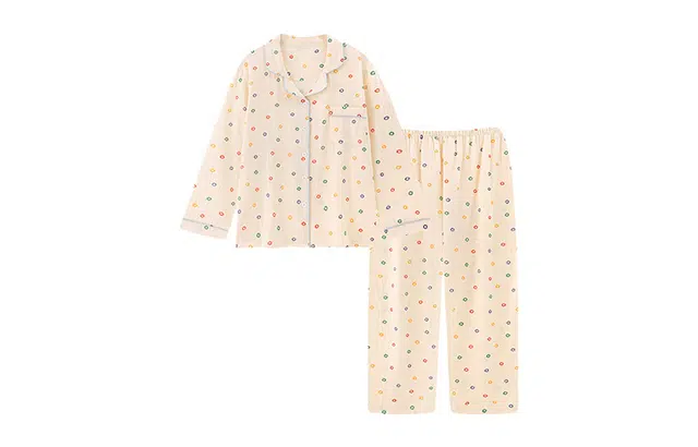 橡柠派 彩色圆点长袖长裤睡衣春秋季甜美可爱学生休闲可外穿家居服套装 女款 白色