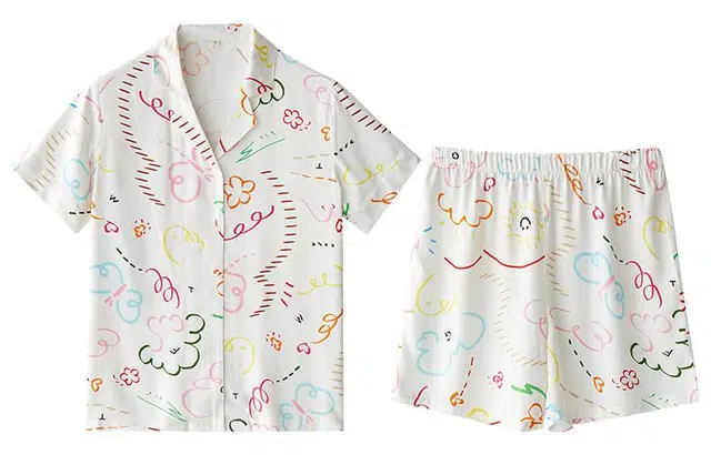 怡吾色 色彩系列 清新印花短袖长袖家居服套装 春夏季休闲可外穿 睡衣女  送妈妈