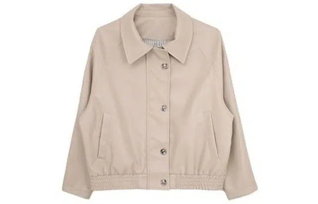 小镇姗姗 纯色休闲长袖宽松夹克外套 女款