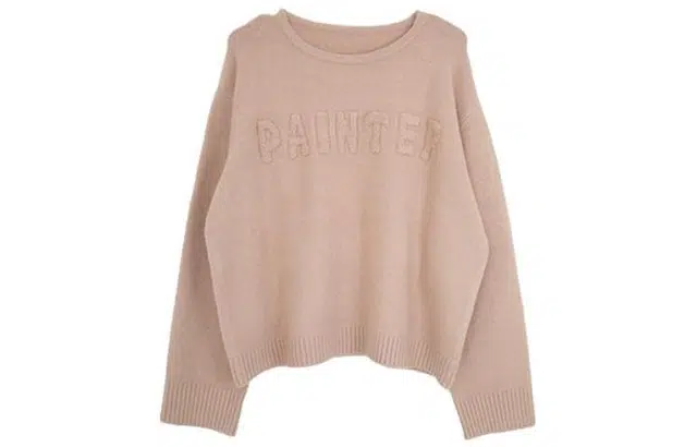 小镇姗姗 字母图案圆领套头长袖毛衣 女款