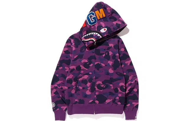 A BATHING APE SS23 Color Camo Shark Full Zip Hoodie