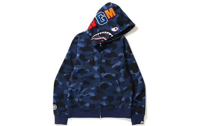 A BATHING APE SS23 Color Camo Shark Full Zip Hoodie