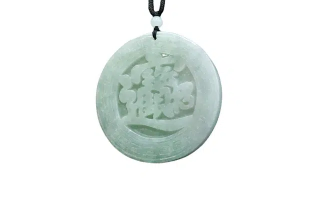 周百福珠宝 圆牌项链 国潮简约时尚百搭圆牌吊坠转运本命年圆牌情侣项链#