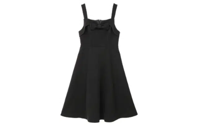 小镇姗姗 纯色吊带无袖连衣裙 黑色