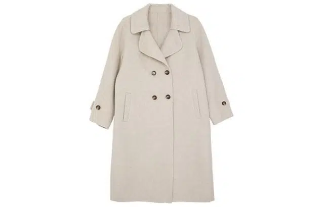 小镇姗姗 纯色单排扣长款大衣 女款