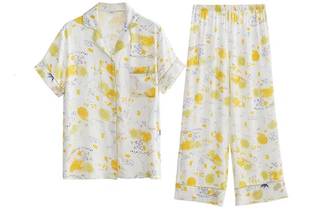 怡吾色 水墨画系列中式国风亲肤人棉短袖家居服睡衣套装 女款  送妈妈