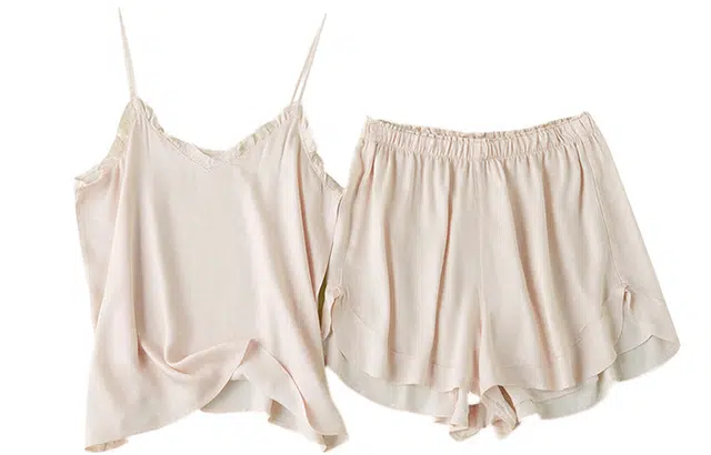 怡吾色 法式复古波点夏季女性感可爱吊带短裤睡衣套装 女款  送妈妈