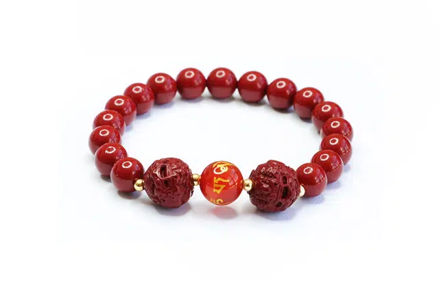 周百福珠宝 貔貅六字箴言手串 国潮复古风朱砂转运珠手串“朱”事顺意手串男女同款
