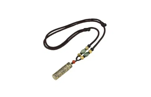 周百福珠宝 复古金文项链 国风空心六字真言项链可打开装东西挂饰项链男女同款