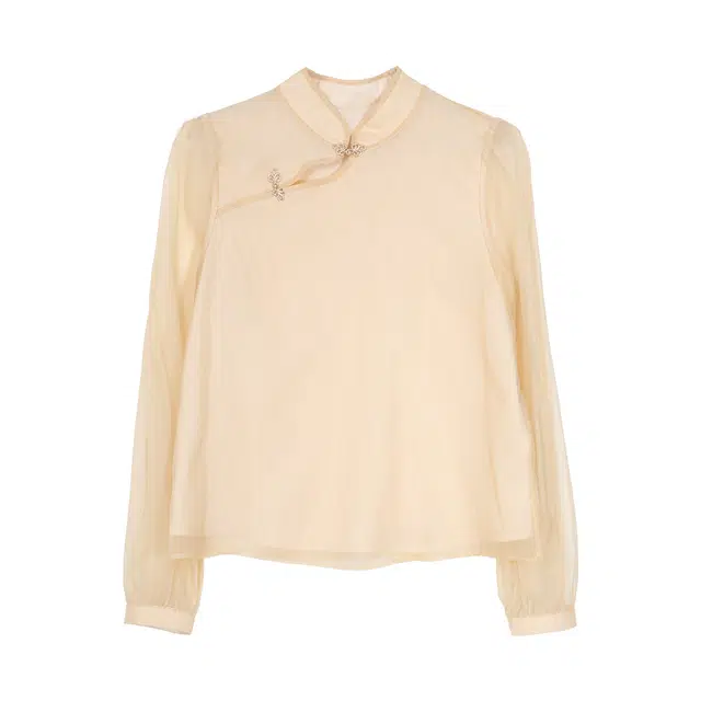 小镇姗姗 烟雨江南~新中式国风盘扣旗袍上衣复古温柔气质典雅套装