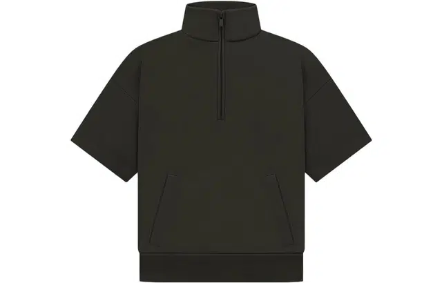 Fear of God Essentials Drop2 SS23 Kids Halfzip French Terry Mockneck Off-black