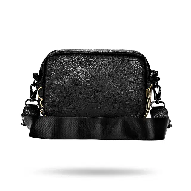 初弎 国风元素狮子头云纹花生纹刺绣街头潮流休闲百搭小方包通勤包斜挎包骑行包单肩包 男女同款