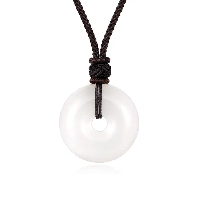 梦金园 平安扣吊坠 经典圆环玉髓挂坠 招财如意呈祥玉坠子 男女同款 礼物礼盒