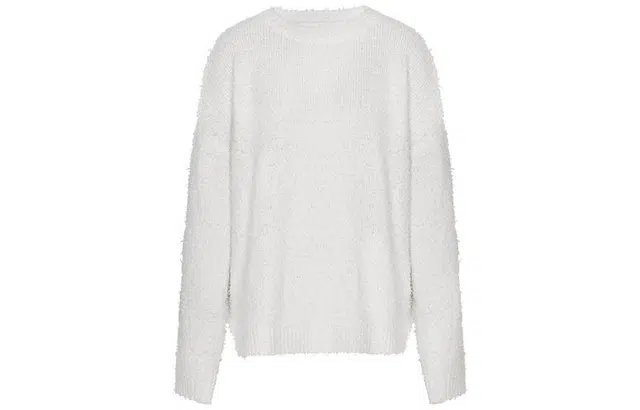 美洋 纯色圆领长袖针织衫 女款 白色