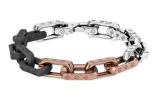 Louis Vuitton Monogram Stainless Steel Bracelet Silver
