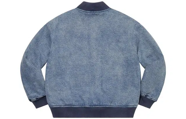 Supreme SS23 Week9 washed knockout denim varsity jacket Logo