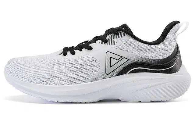 匹克 织物合成革 舒适 防滑耐磨透气 低帮 跑步鞋 男款 白黑