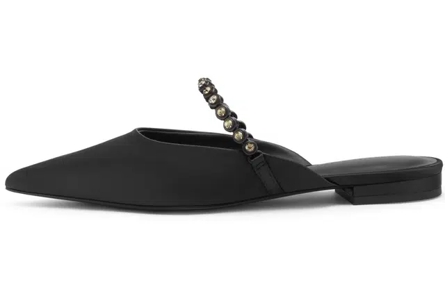 CHARLES&KEITH Gem Chain Pointed Mules Silver