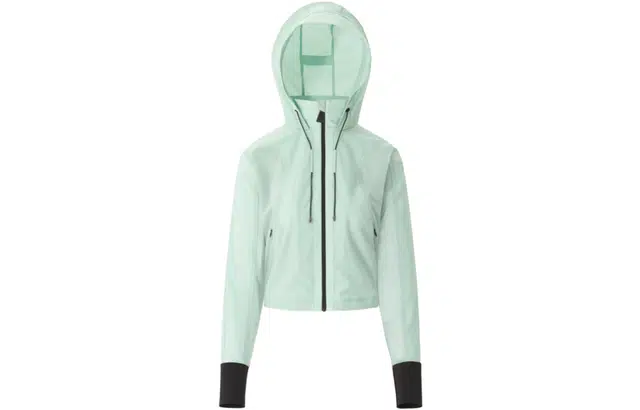 波司登 纯色廓形宽松网纱拼接抽绳连帽短款防晒衣 女款