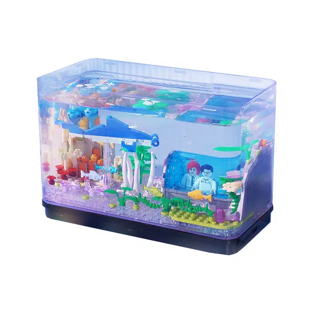 哲高积木 潮玩街景系列 奇妙海洋馆鱼缸 积木