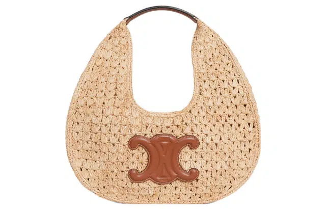 CELINE Triomphe Hobo Bag Natural Brown