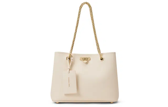 CHARLESKEITH PU Tote BeigeDark Brown
