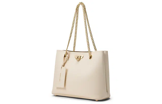 CHARLESKEITH PU Tote BeigeDark Brown