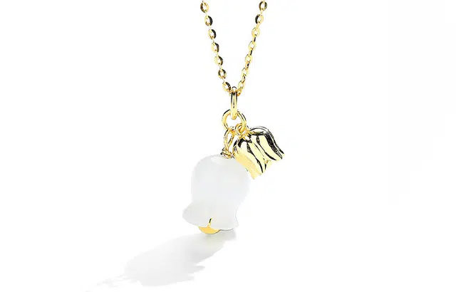 周百福珠宝 铃兰花铃铛项链 国潮简约时尚设计高级感轻百搭铃兰花铃铛项链