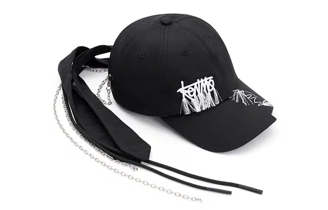 肯默 时尚飘带流苏补丁个性街头时尚帽子 棒球帽 男女同款情侣款