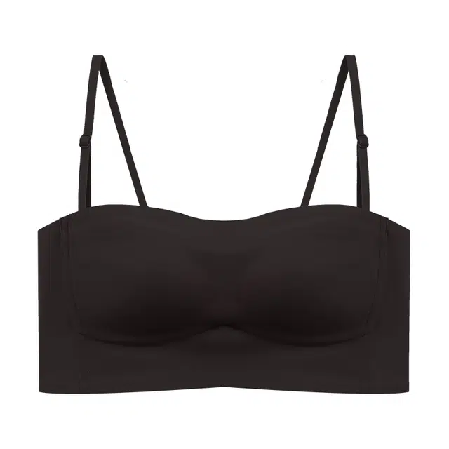 内在密码 无痕抹胸吊带内衣女美背心一体细肩带聚拢防下垂大胸罩显小文胸 两件装